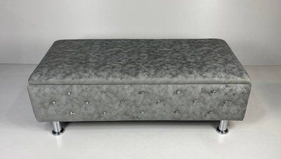 Топчан з нішею Vi-Tall 160&times;55&times;42 см, велюр сірий зі стразами 8a951ec4 фото